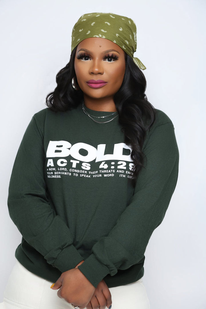 Bold TEE (green long sleeve)