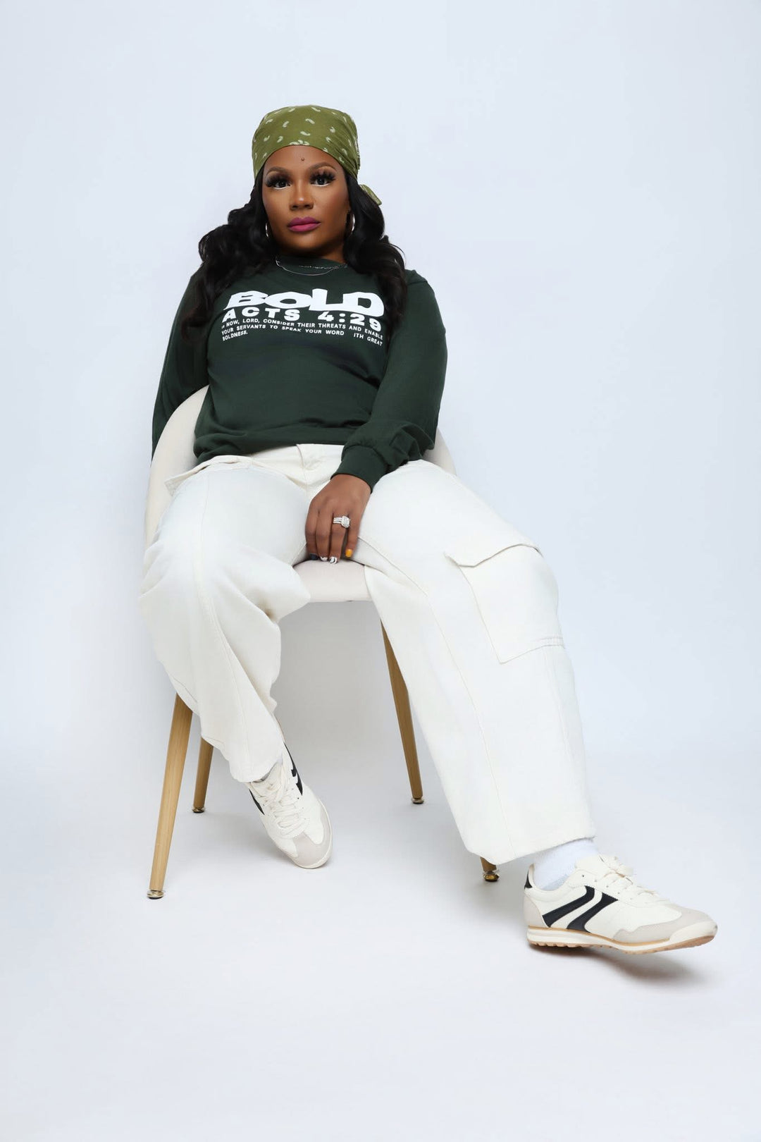 Bold TEE (green long sleeve)