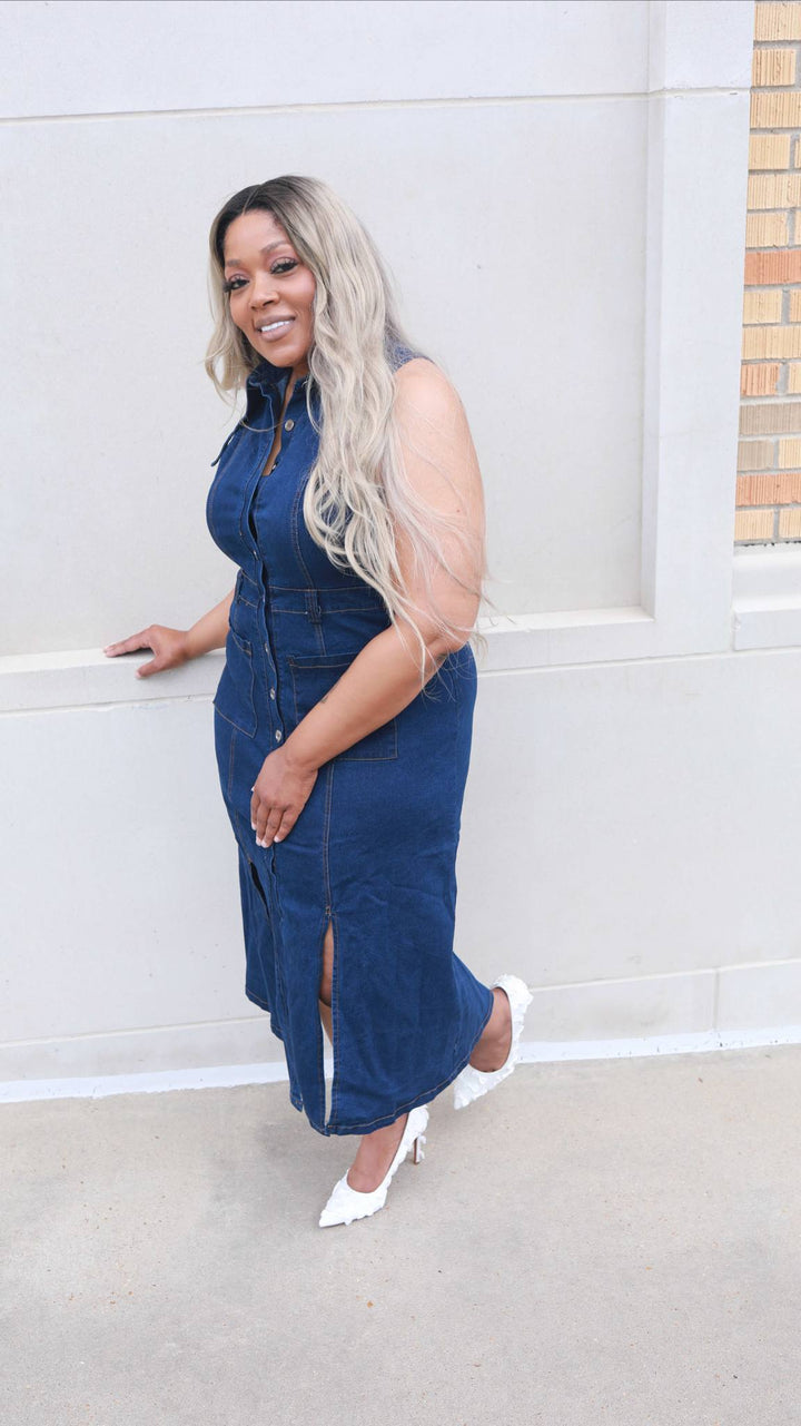 Luxe en Denim Dress ( Plus)