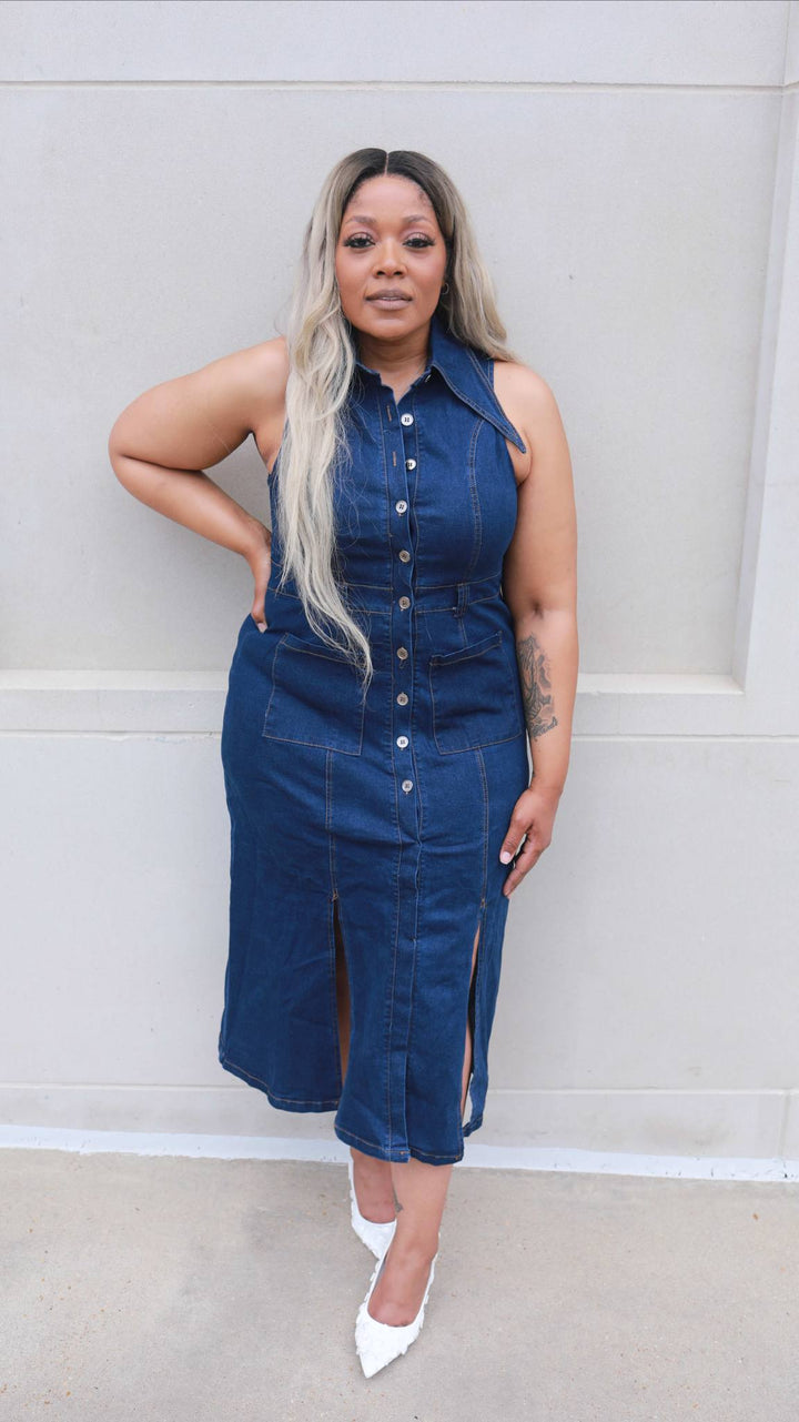 Luxe en Denim Dress ( Plus)