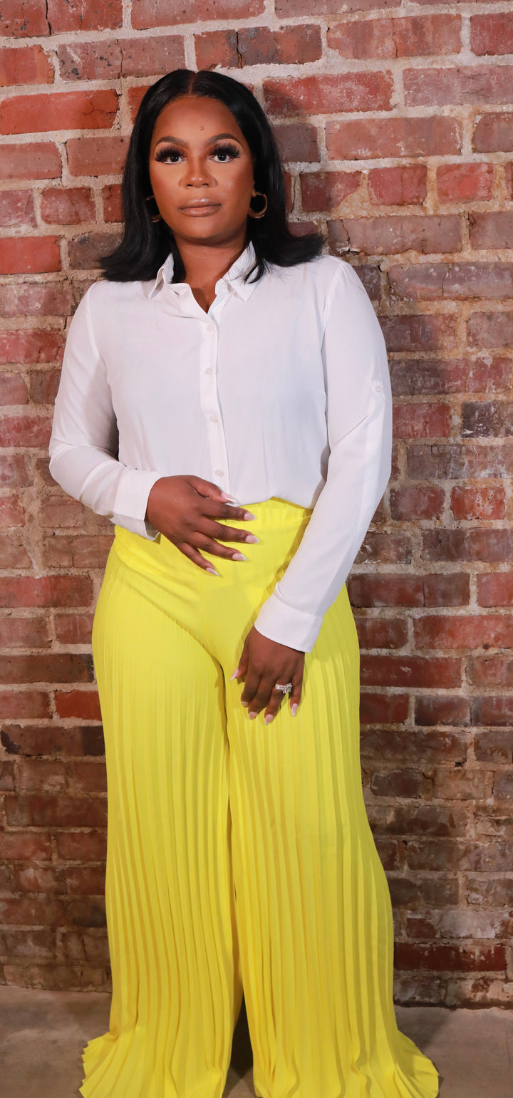 Yellow Flare Dress Pants